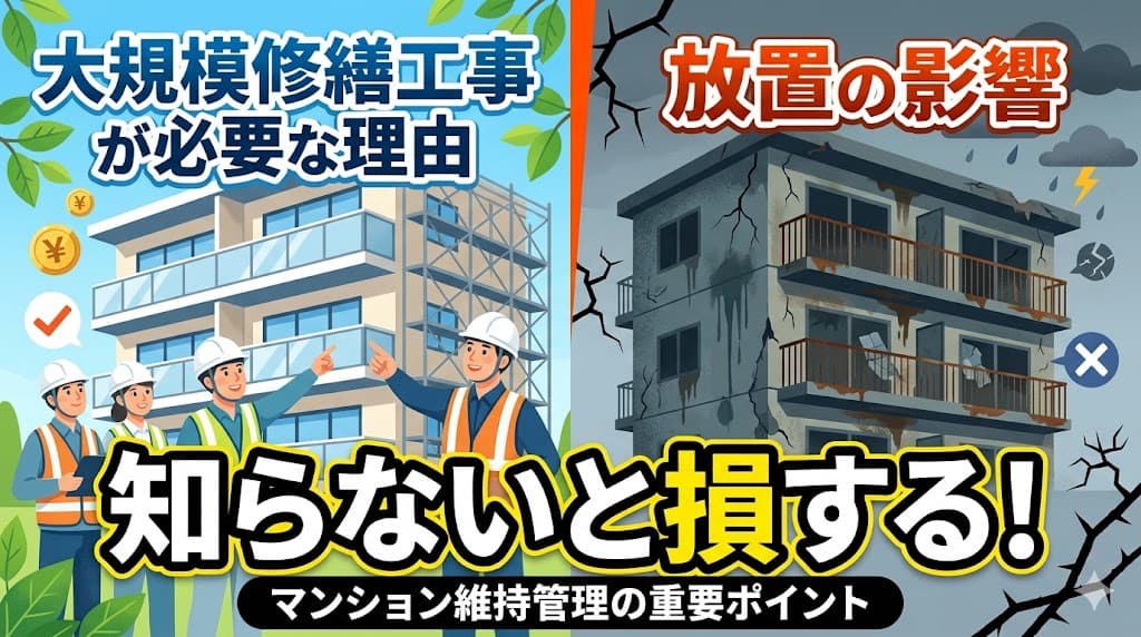 知らないと損する!大規模修繕工事が必要な理由と放置の影響