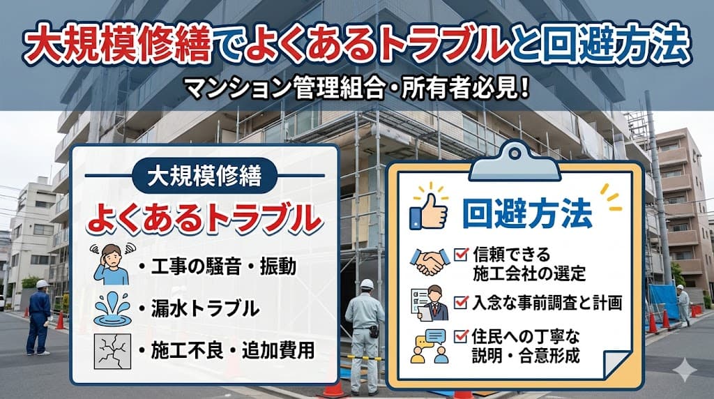 大規模修繕でよくあるトラブルと回避方法
