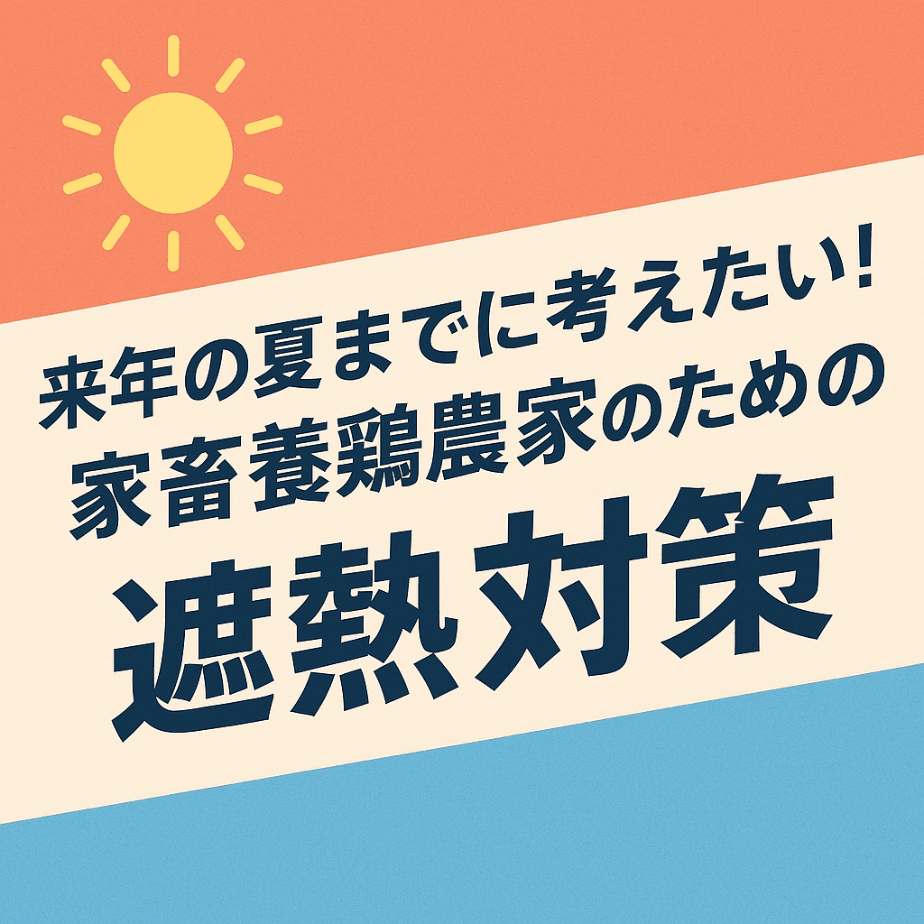 来年の夏までに考えたい!家畜養鶏農家のための遮熱対策