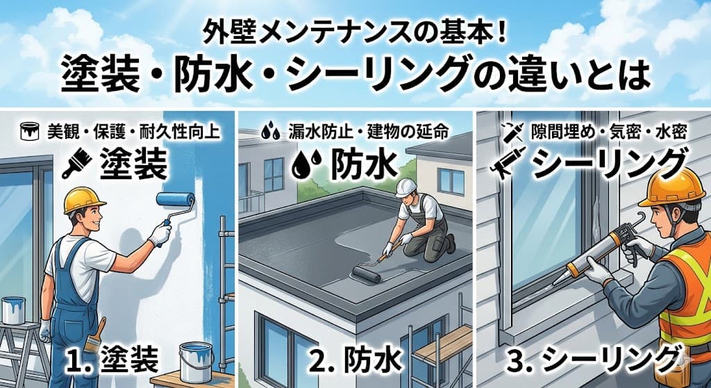 塗装・防水・シーリングの違いとは