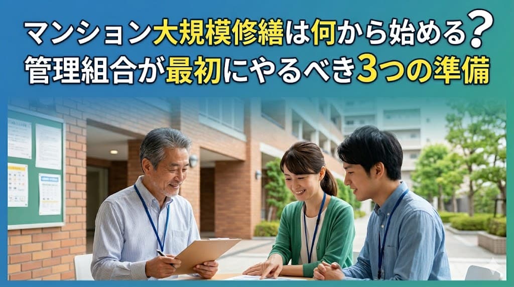 マンション大規模修繕は何から始める?管理組合が最初にやるべき3つの準備
